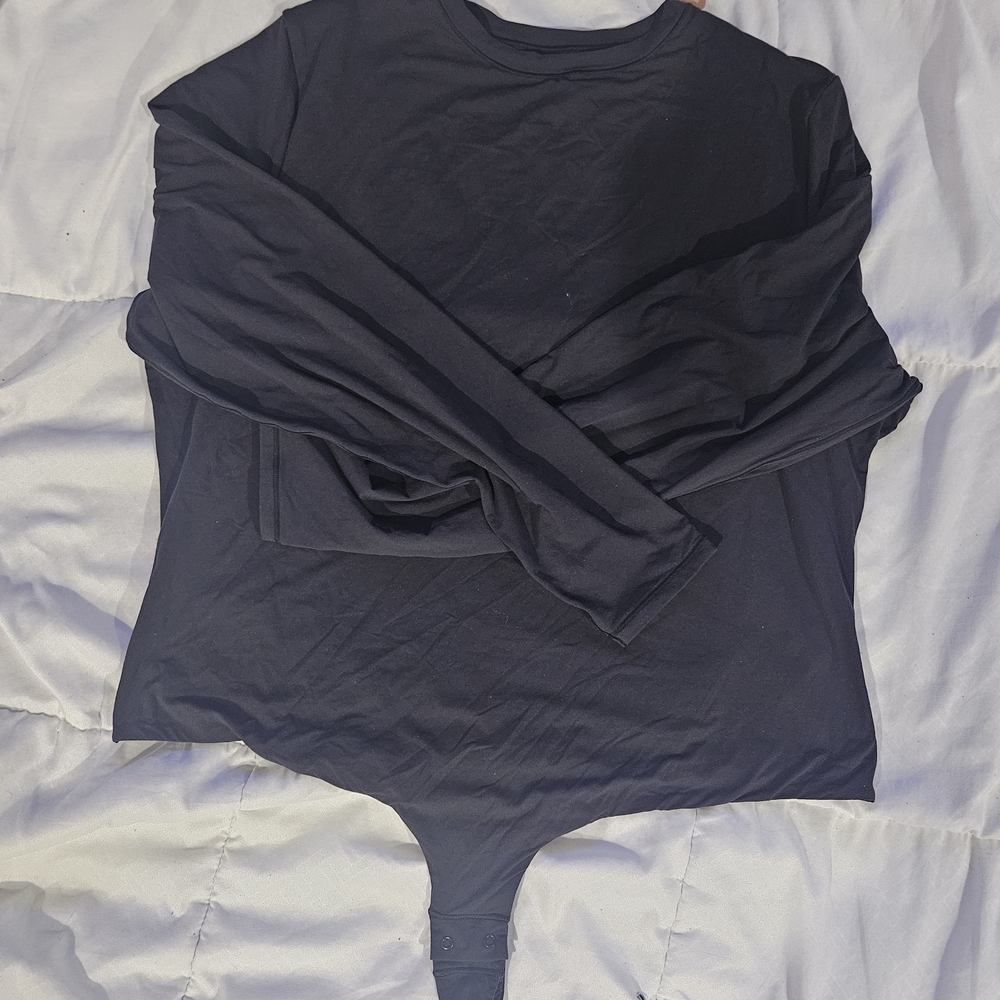 SKIMS Black Long Sleeve Bodysuit